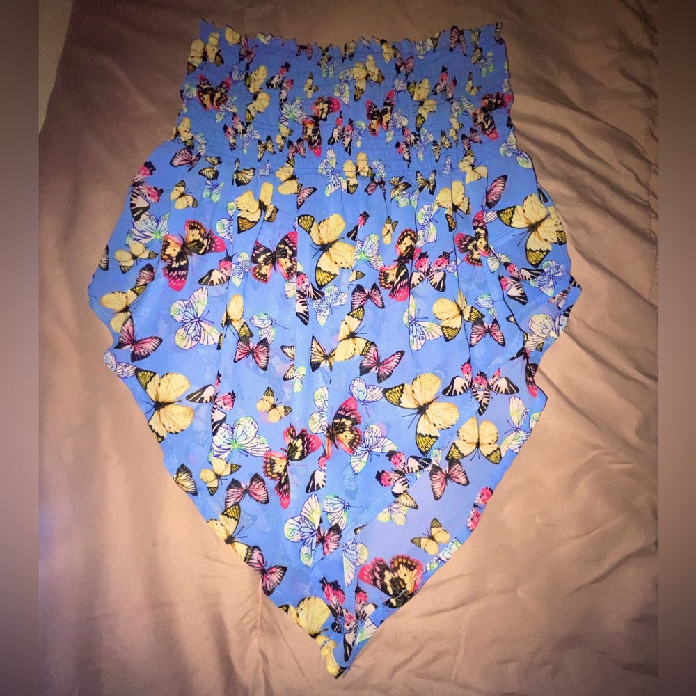 Brand new from Target XS| Strapless blue top W butterflies Perfect for the beach